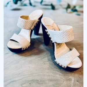 Jimmy Choo Snakeprint Platform Mules